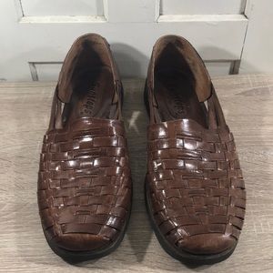 SUNSTEPS HANDWOVEN leather loafer slip-ons size 10